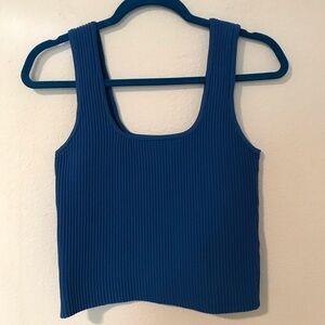 Cobalt Blue Ribbed Crop Top by Forever 21